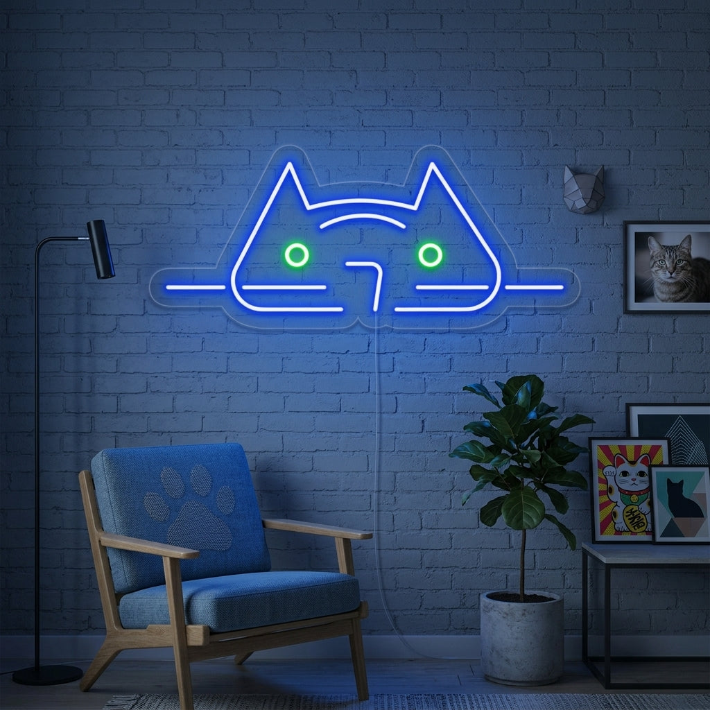 "Viileä Kissa" Neonkyltti