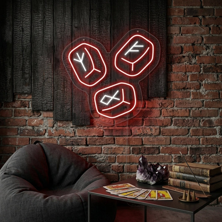 "Pohjoismaiset Riimukivet" Neonkyltti