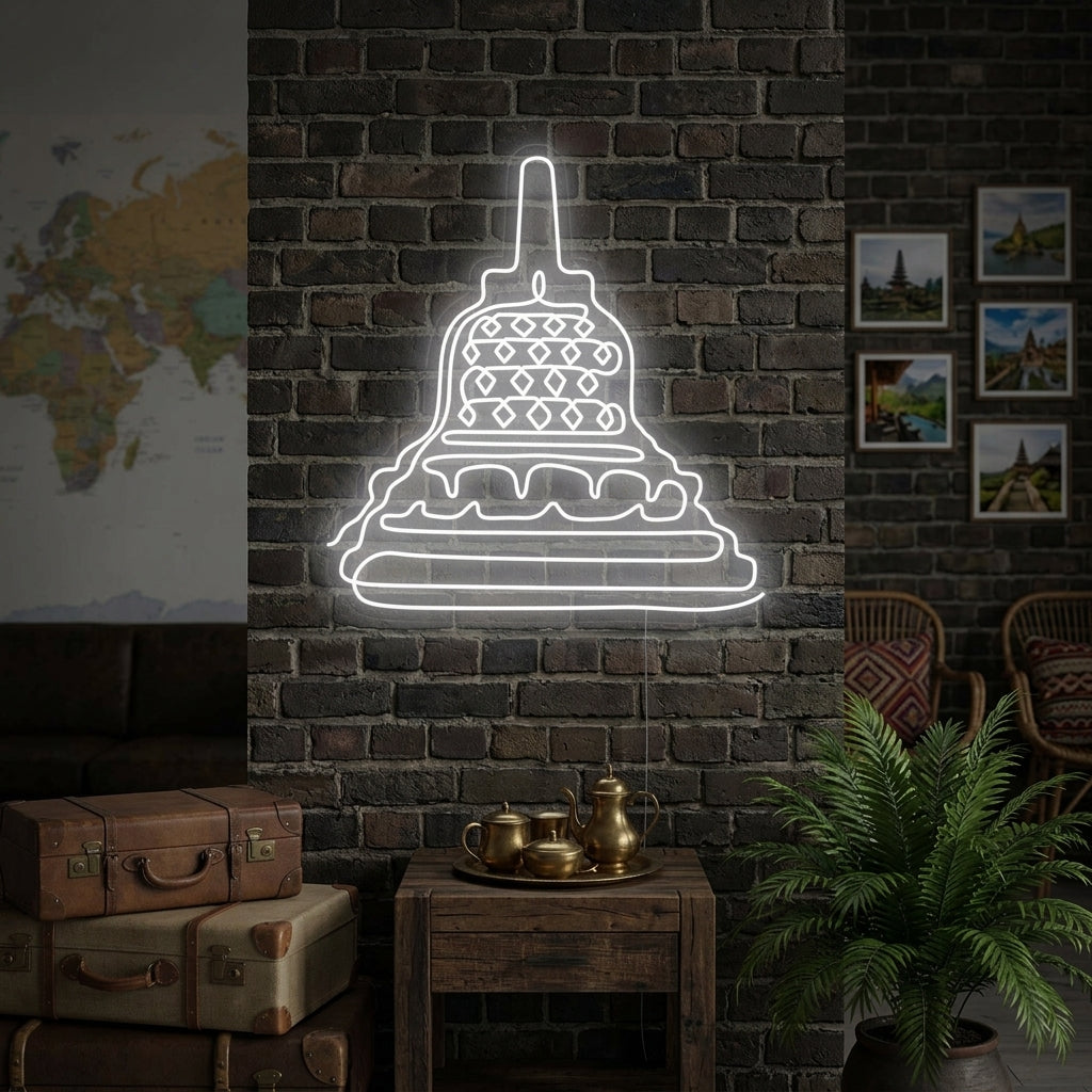 "Indonesian Borobudur-Temppeli" Neonkyltti