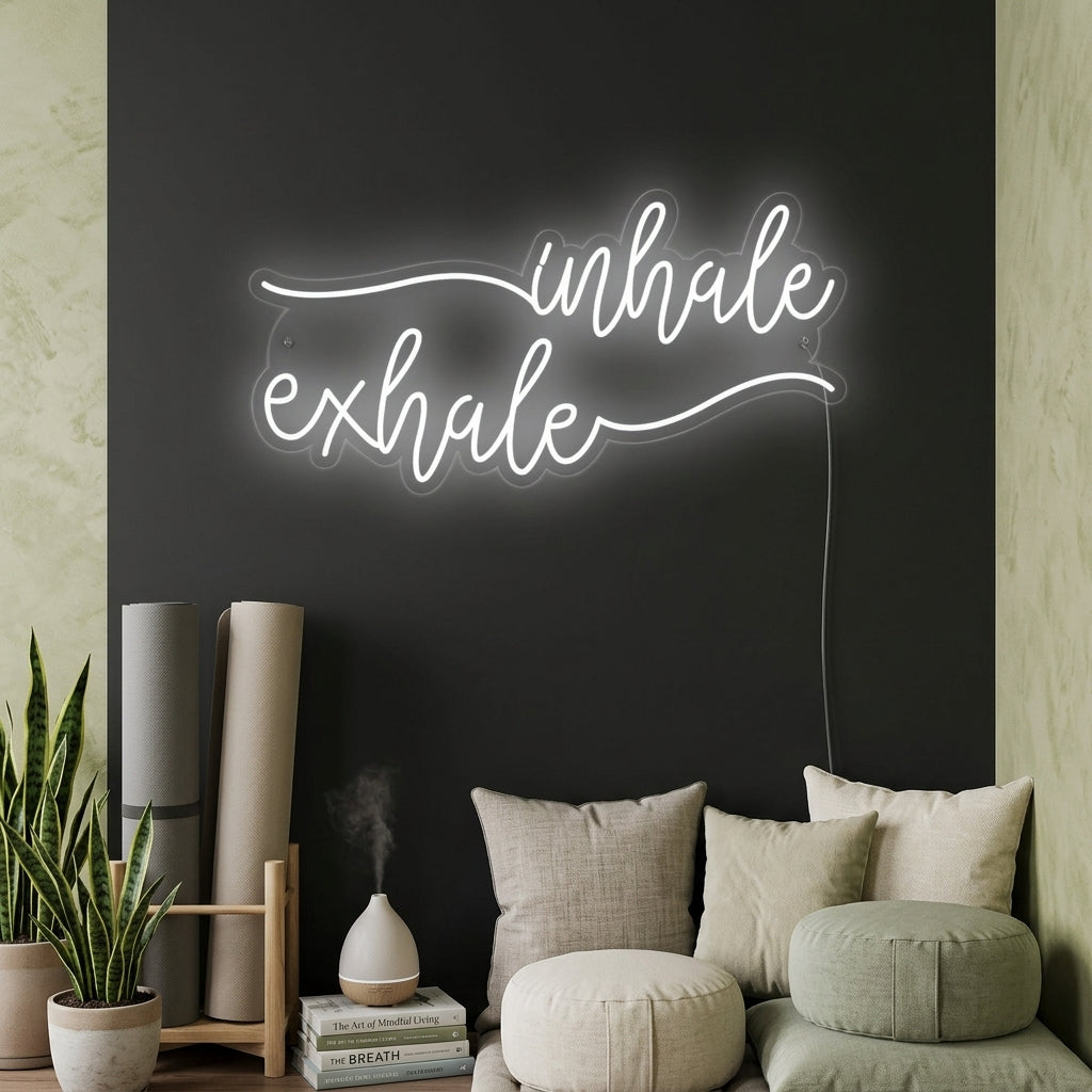 "Inhale Exhale" Neonkyltti