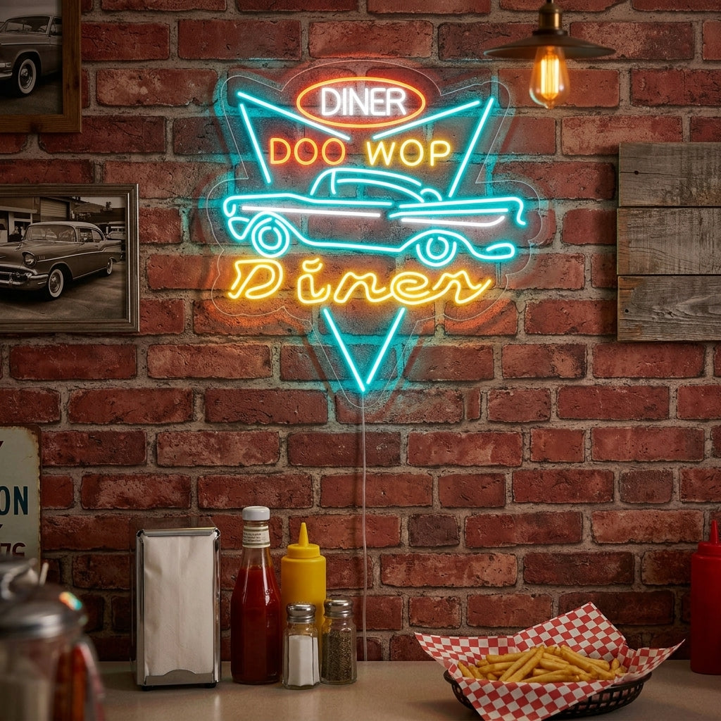 "Car Diner Drive Through" Neonkyltti
