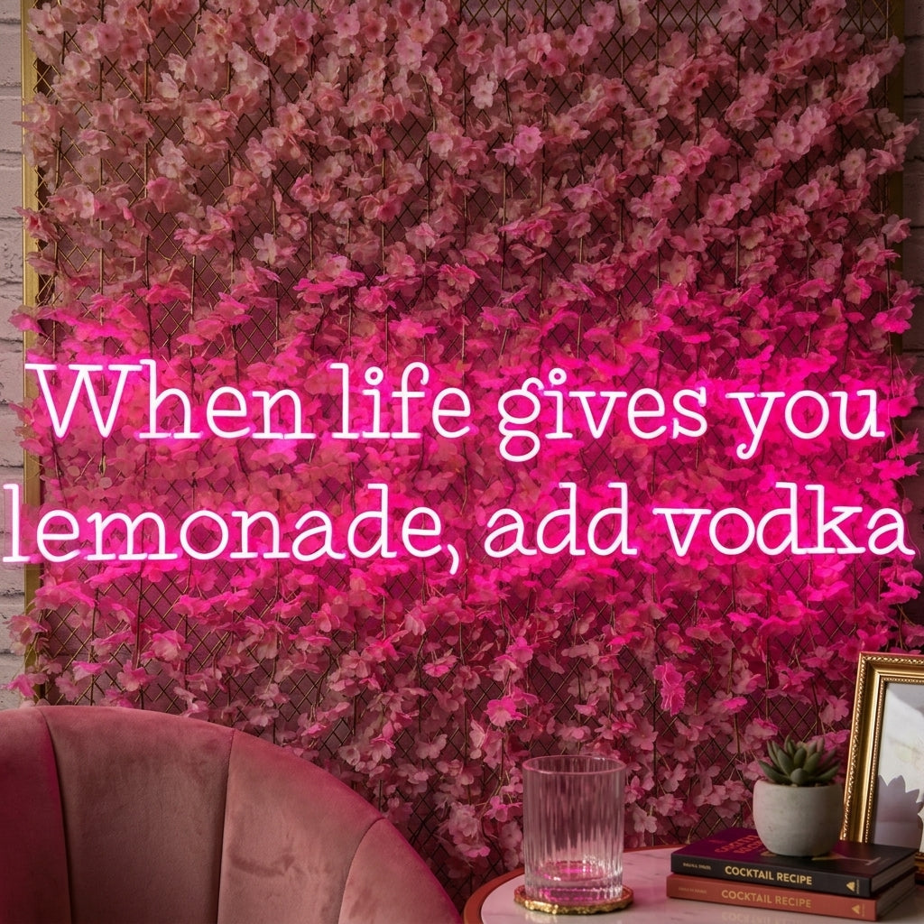 "When Life Gives You Lemonade Add Vodka" Neonkyltti