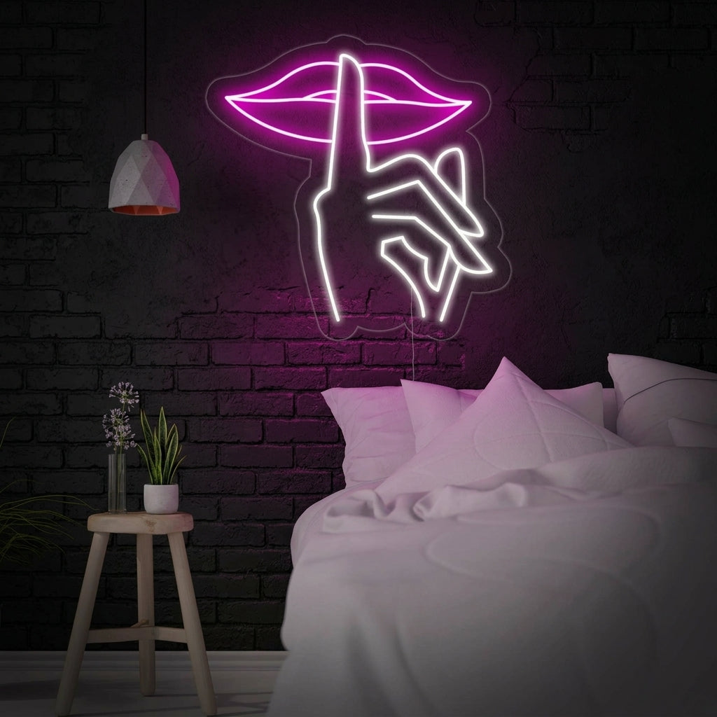 "Turpa Kiinni Huulet" Neonkyltti