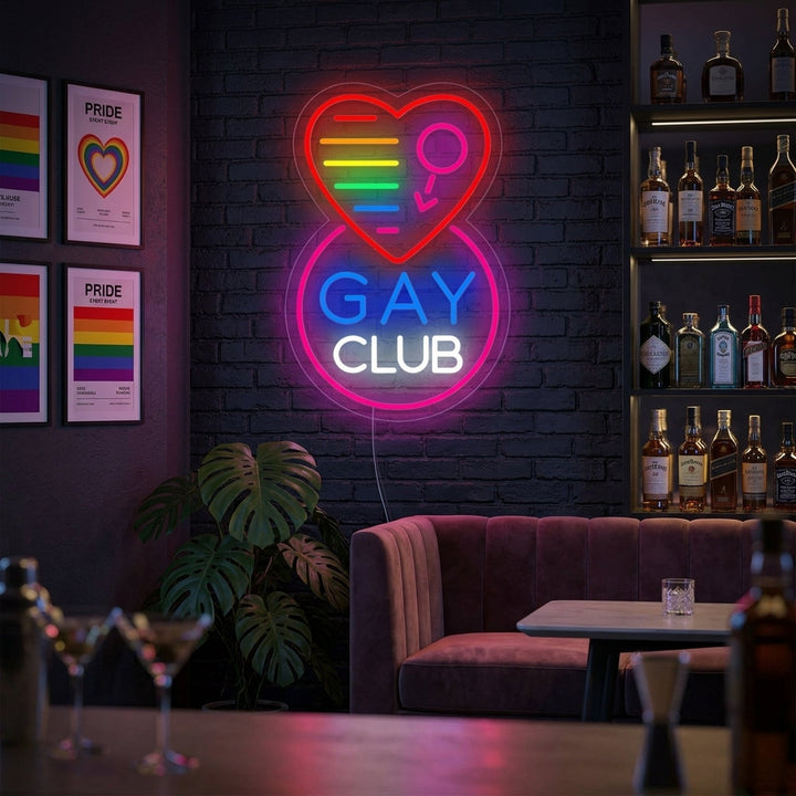 "Sateenkaarilippu Lgbt-Ylpeys Ainutlaatuinen, Gay Club" Neonkyltti