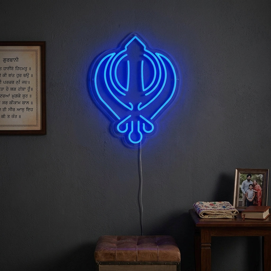 "Sikhilaisuuden Khanda-Symboli" Neonkyltti