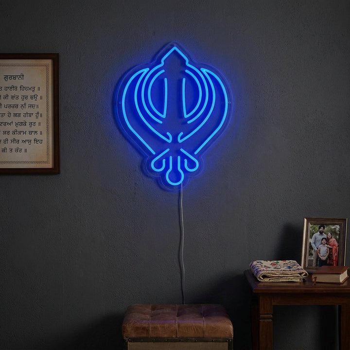 "Sikhilaisuuden Khanda-Symboli" Neonkyltti