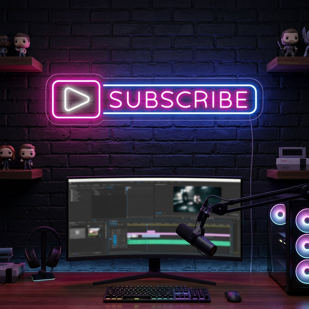 "Subscribe Button" Neonkyltti