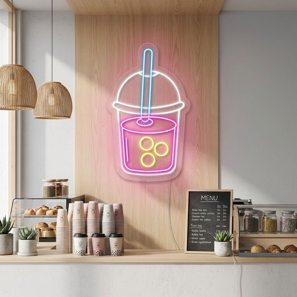 "Boba Tee Kuppi" Neonkyltti