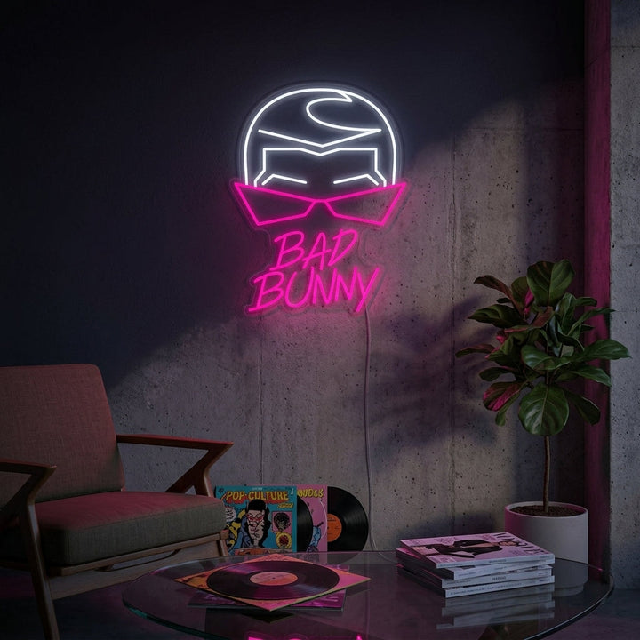 "Bad Bunny Laulaja Ja Rap-Artisti" Neonkyltti