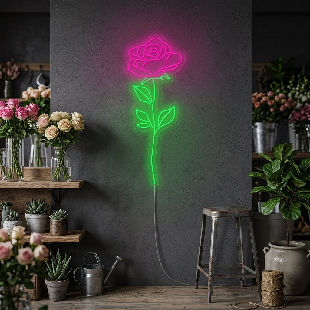 "Pink Rose" Neonkyltti