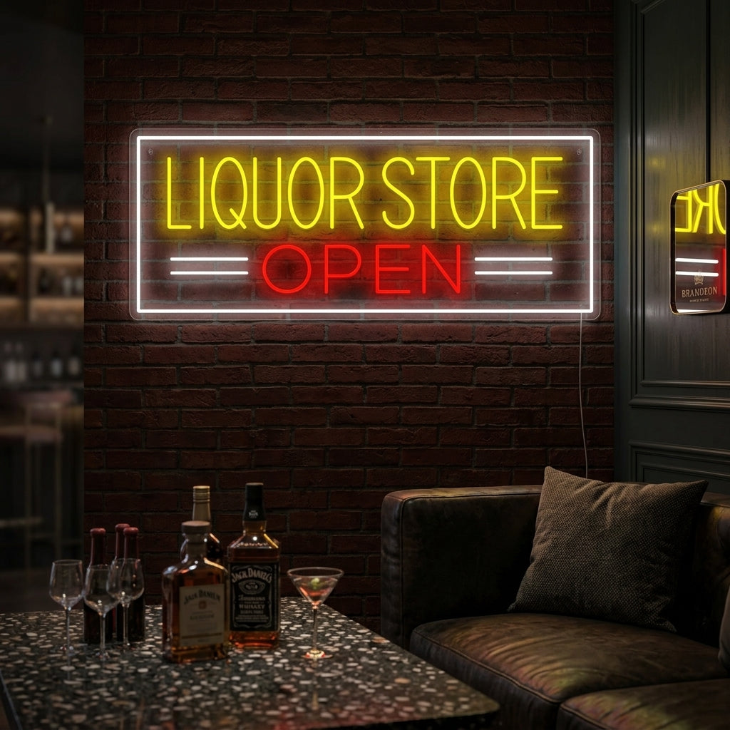 "Liquor Store Open" Neonkyltti
