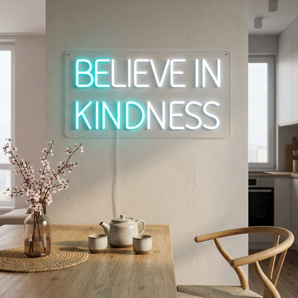 "DELIEVE IN KINDNESS" Neonkyltti