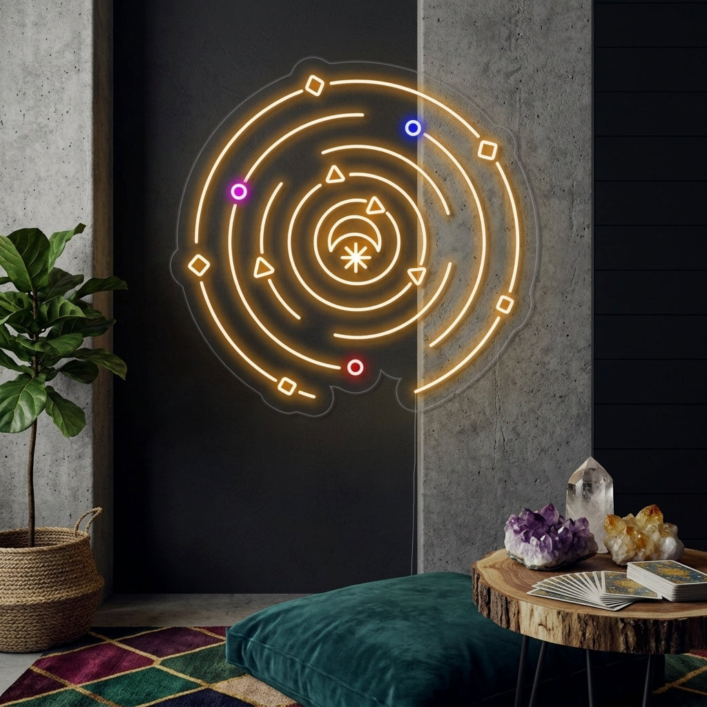 "Galaxy Sun Star Moon" Neonkyltti