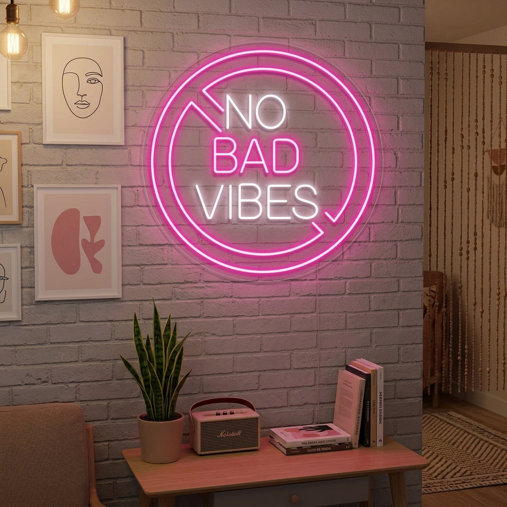"No Bad Vibes" Neonkyltti