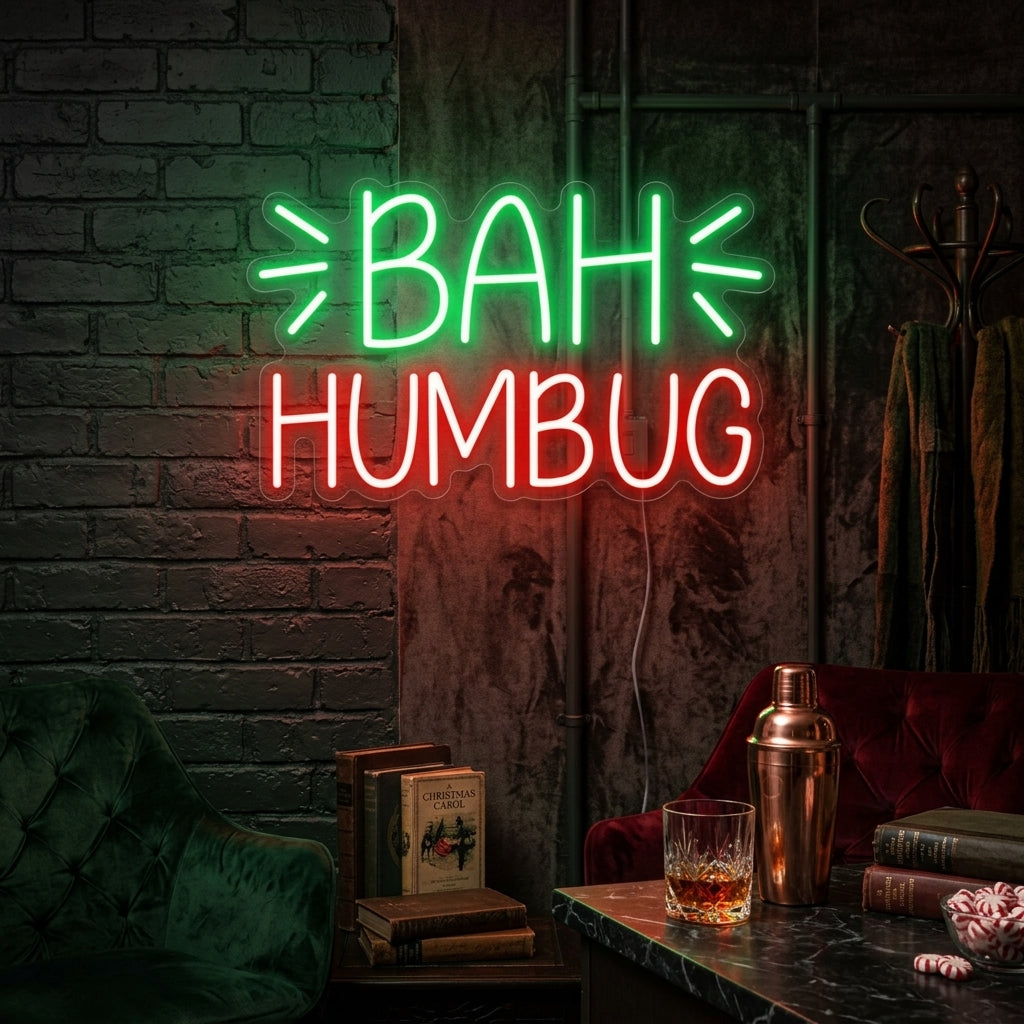 "Bah Humbug" Neonkyltti
