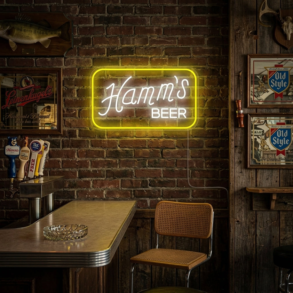 "Hamms Olutbaari" Neonkyltti