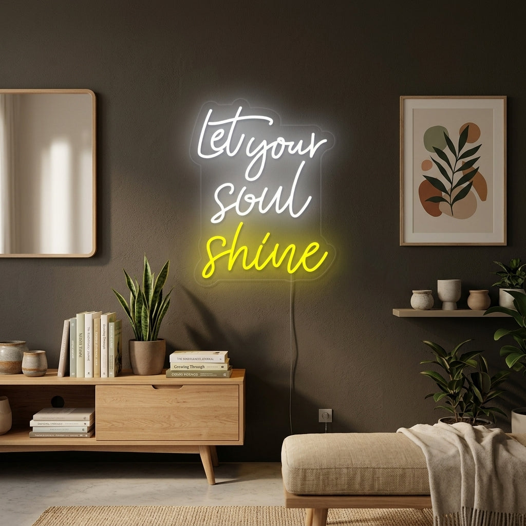 "Let Your Soul Shine" Neonkyltti