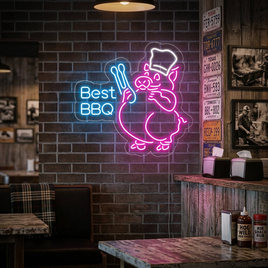 "Best BBQ" Neonkyltti