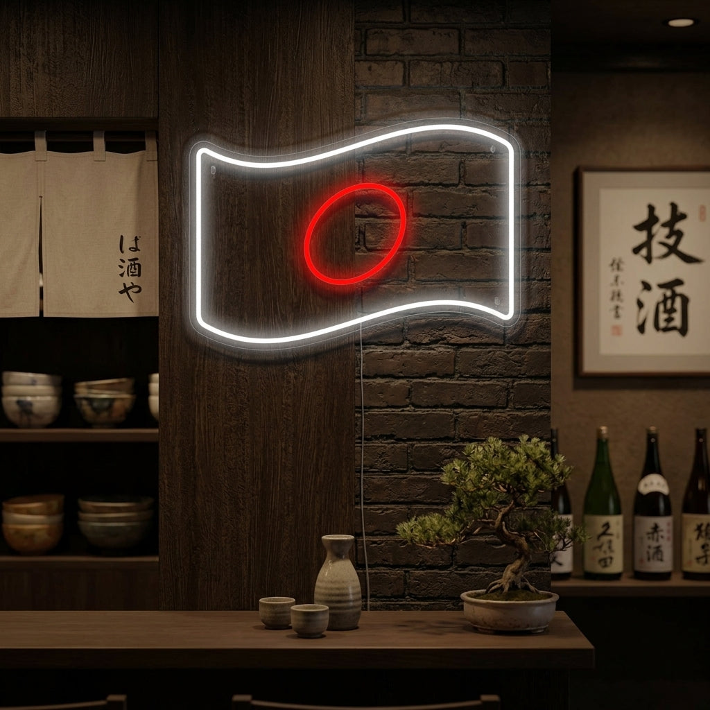 "Japanin Lippu" Neonkyltti