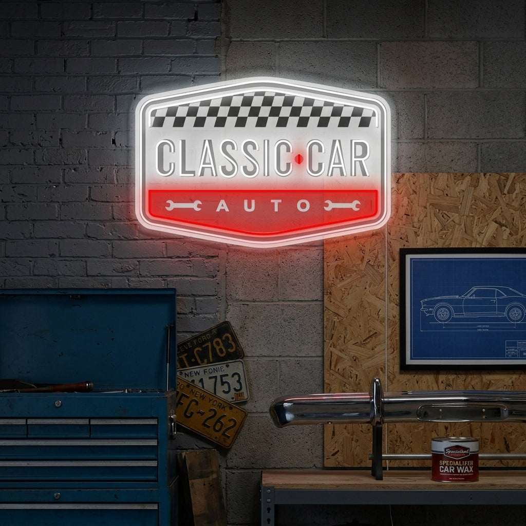 "Classic Car" Neonkyltti