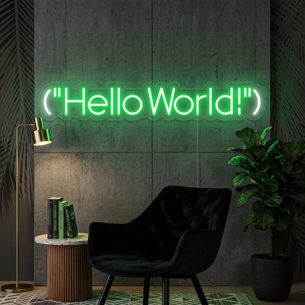 "Hello World" Neonkyltti