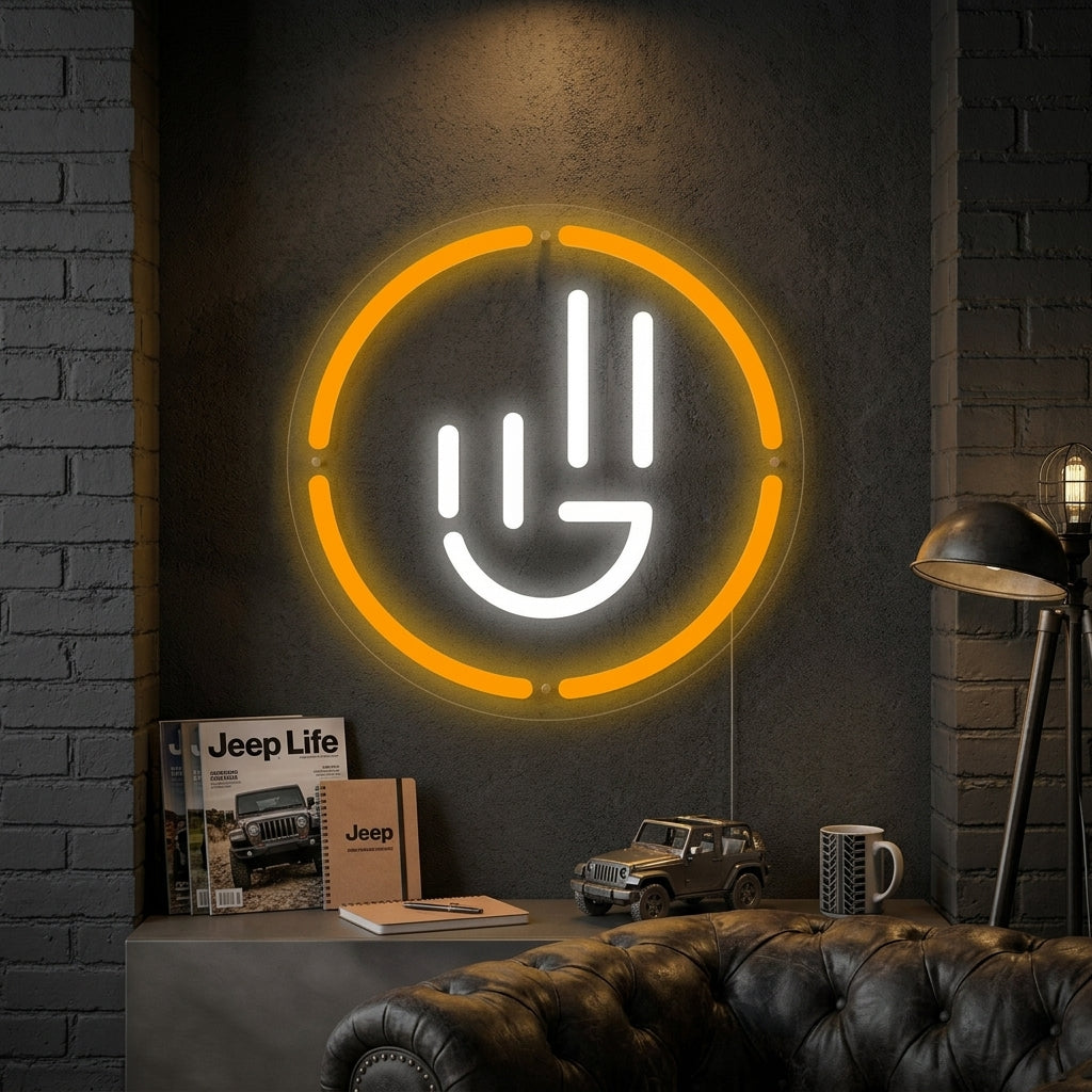 "Jeep Wave Asiakaspalveluohjelma" Neonkyltti