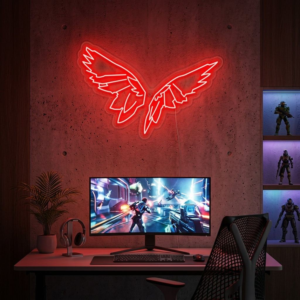 "Fortnite-siivet, pelihuoneen sisustus" Neonkyltti