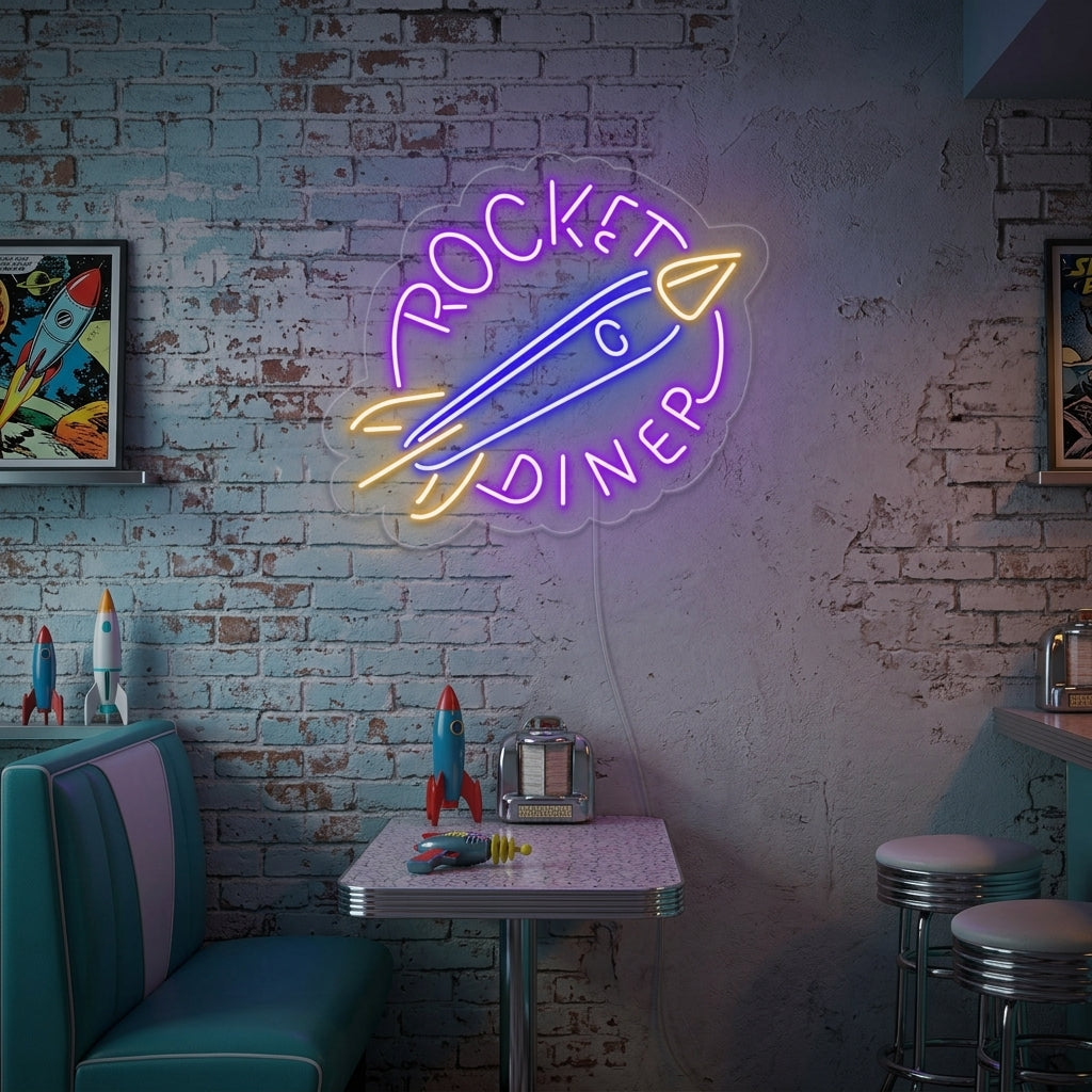 "Rocket Diner" Neonkyltti