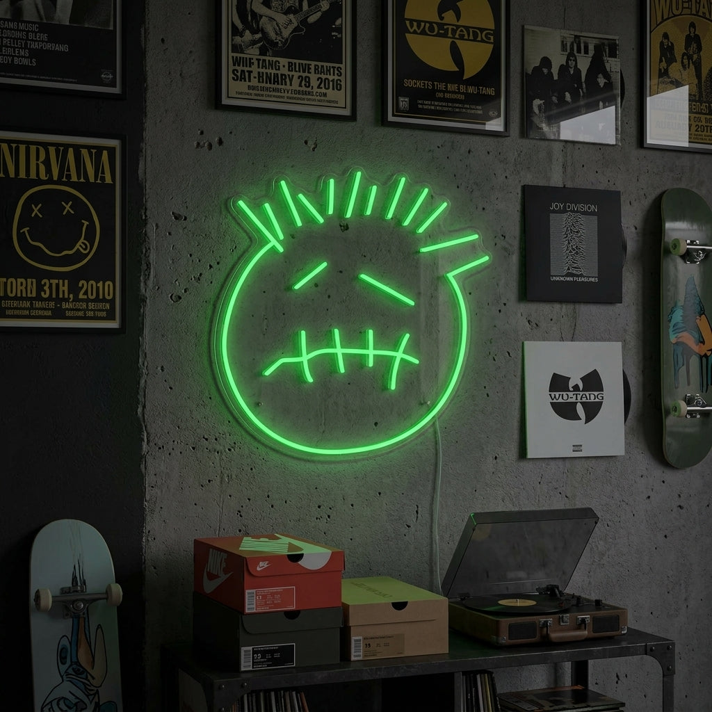 "Cactus Jackin Kasvot" Neonkyltti
