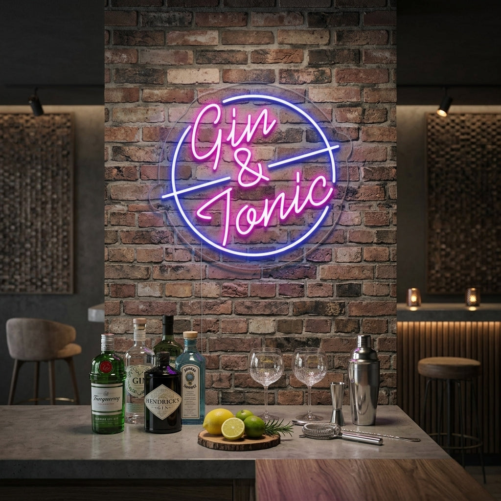"Gin Tonic Baari" Neonkyltti