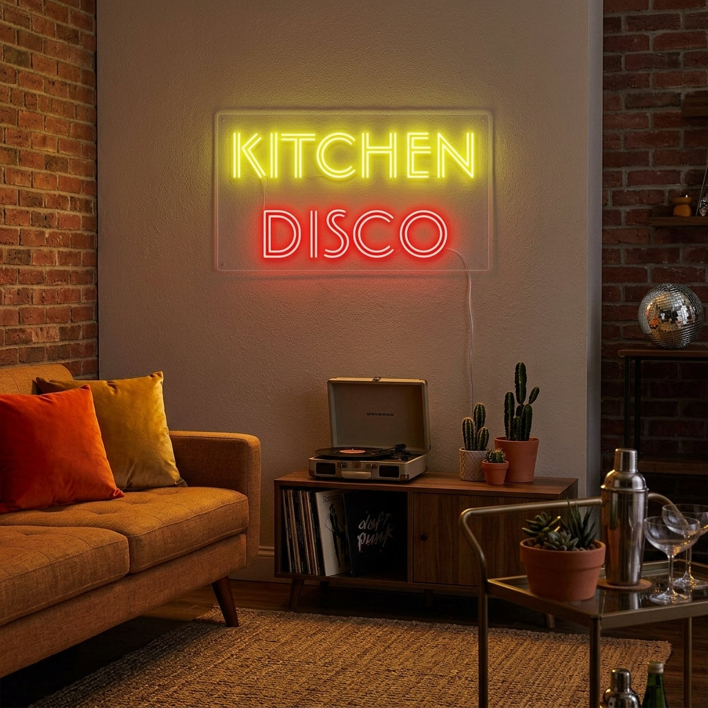 "Kitchen DISCO" Neonkyltti