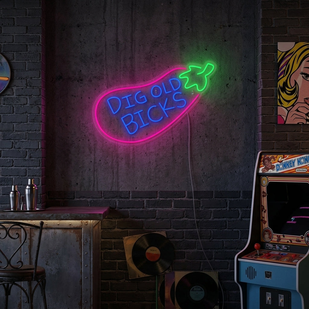 "Big Old Bicks" Neonkyltti