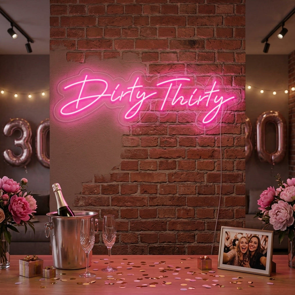 "Dirty Thirty" Neonkyltti