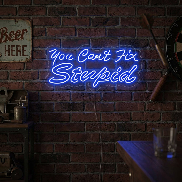 "You Cant Fix Stupid" Neonkyltti