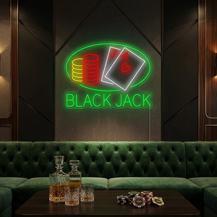 "Black Jack" Neonkyltti