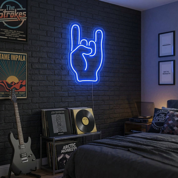 "Rock Hand" Neonkyltti