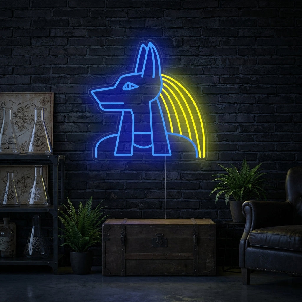 "Egyptin Anubis Jumala" Neonkyltti