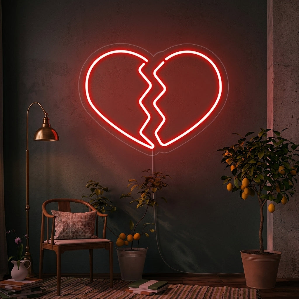 "Sydän Särkynyt" Neonkyltti