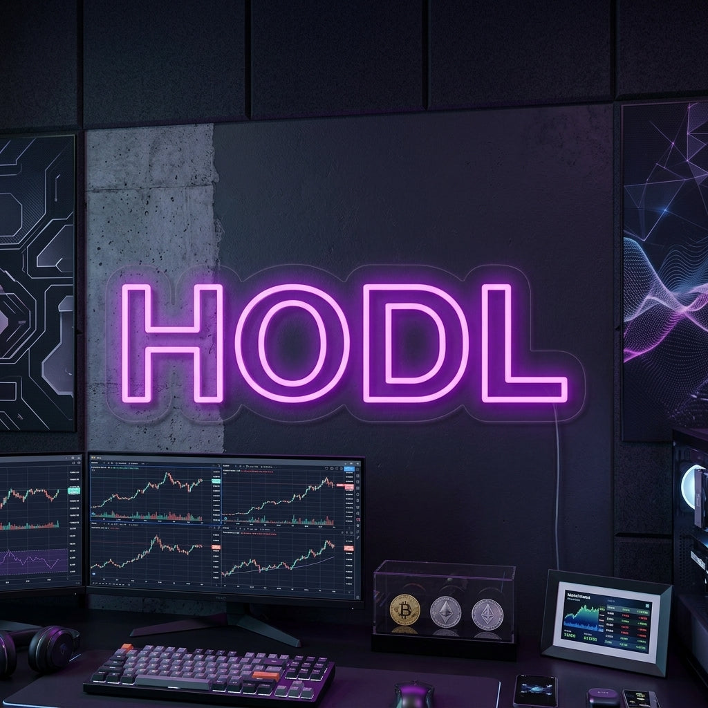"Hodl Kryptovaluutta" Neonkyltti
