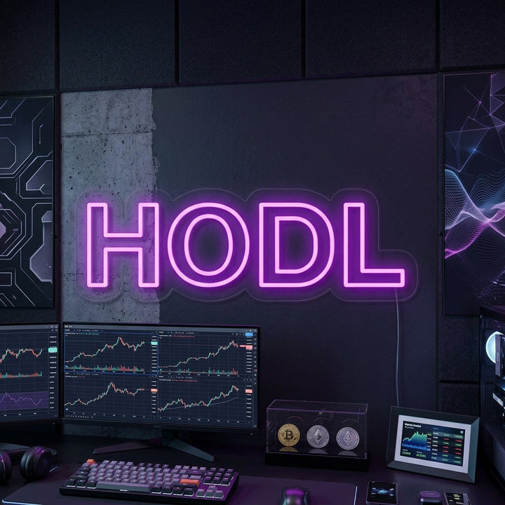 "Hodl Kryptovaluutta" Neonkyltti