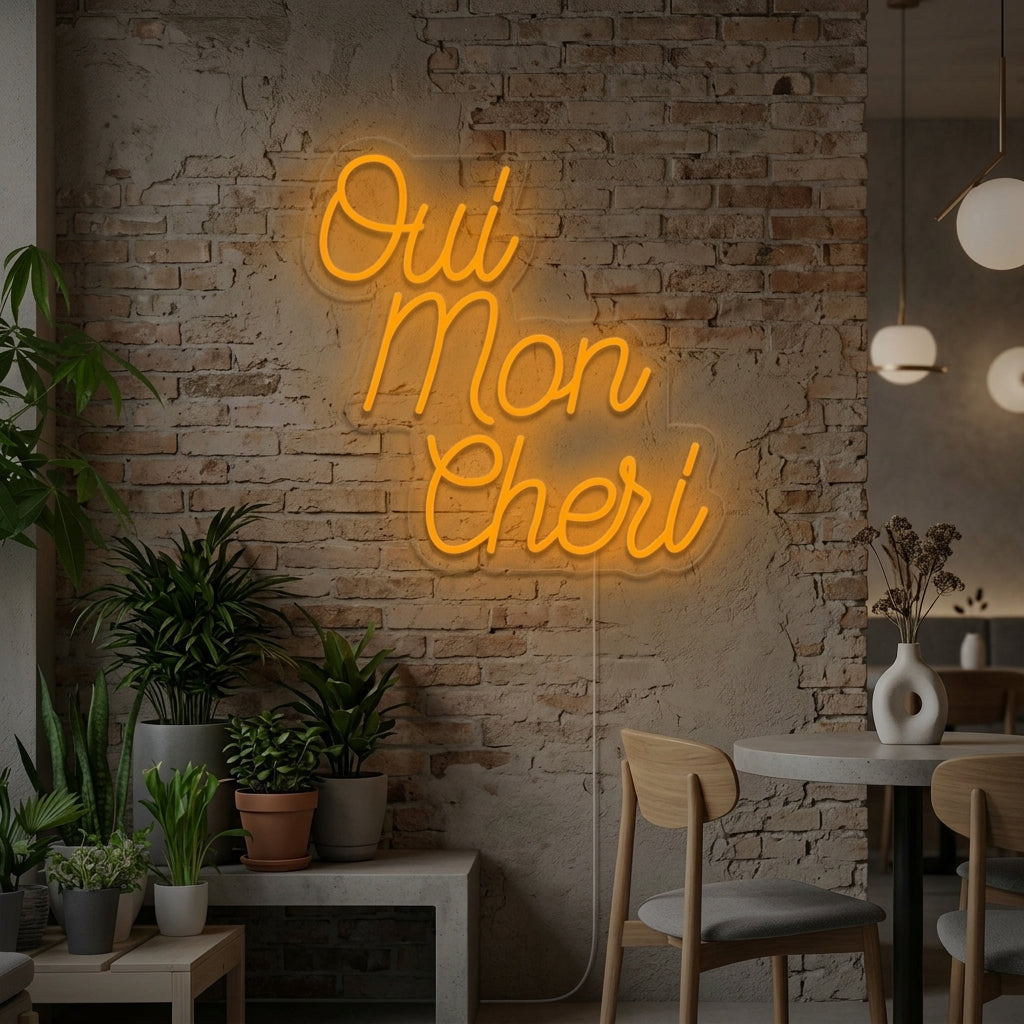 "Oui Mon Cheri French Oh Sweety" Neonkyltti