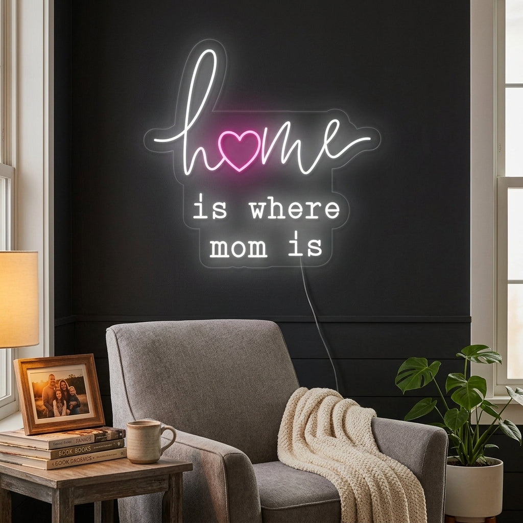 "Home Is Where Mom Is" Neonkyltti