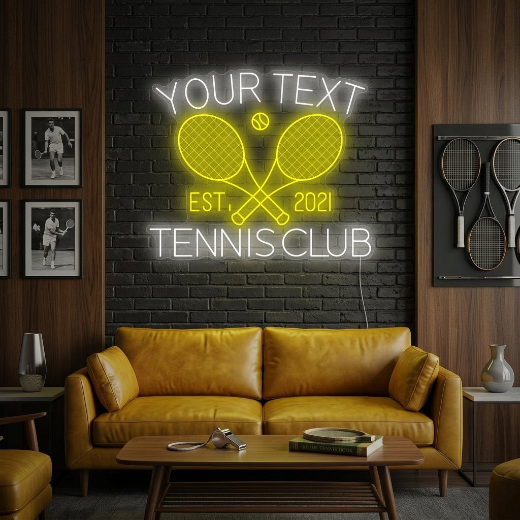 "Custom Tennis Club" Neonkyltti