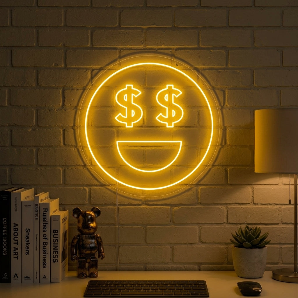 "Rahaa Silmät" Neonkyltti