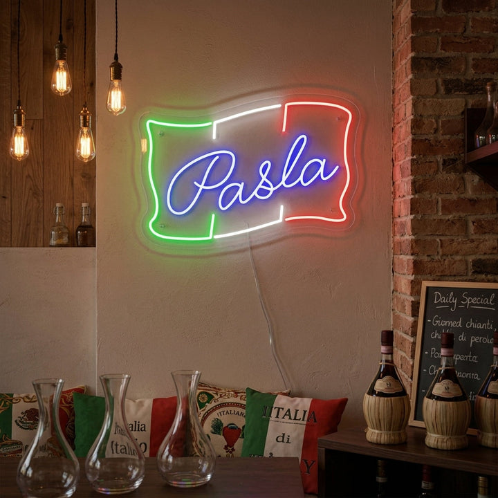 "PASTA, Italialainen ruoka" Neonkyltti