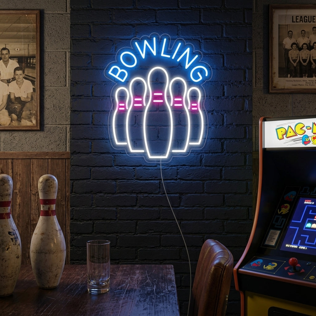 "Bowling, Keilapullopullot" Neonkyltti
