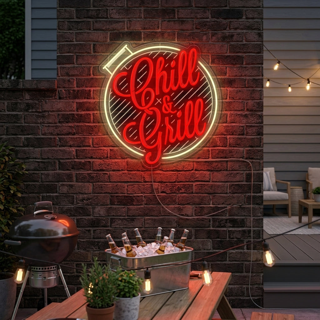 "Chill And Grill" Neonkyltti