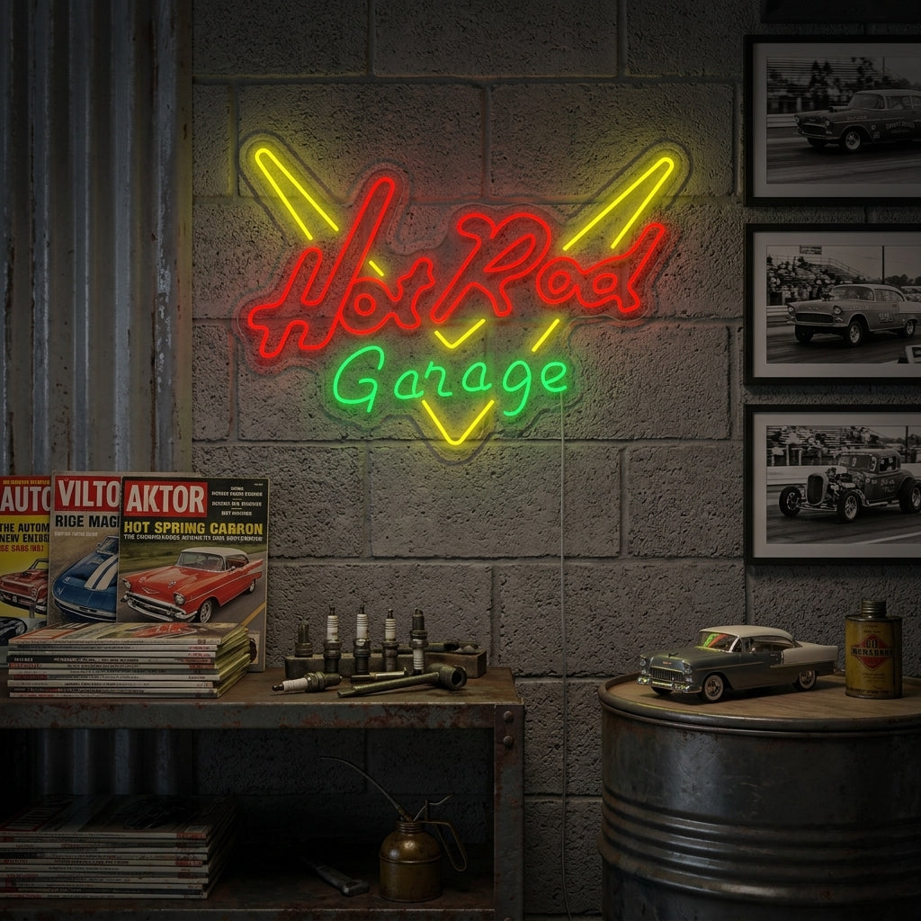 "Garage Hot Rod" Neonkyltti