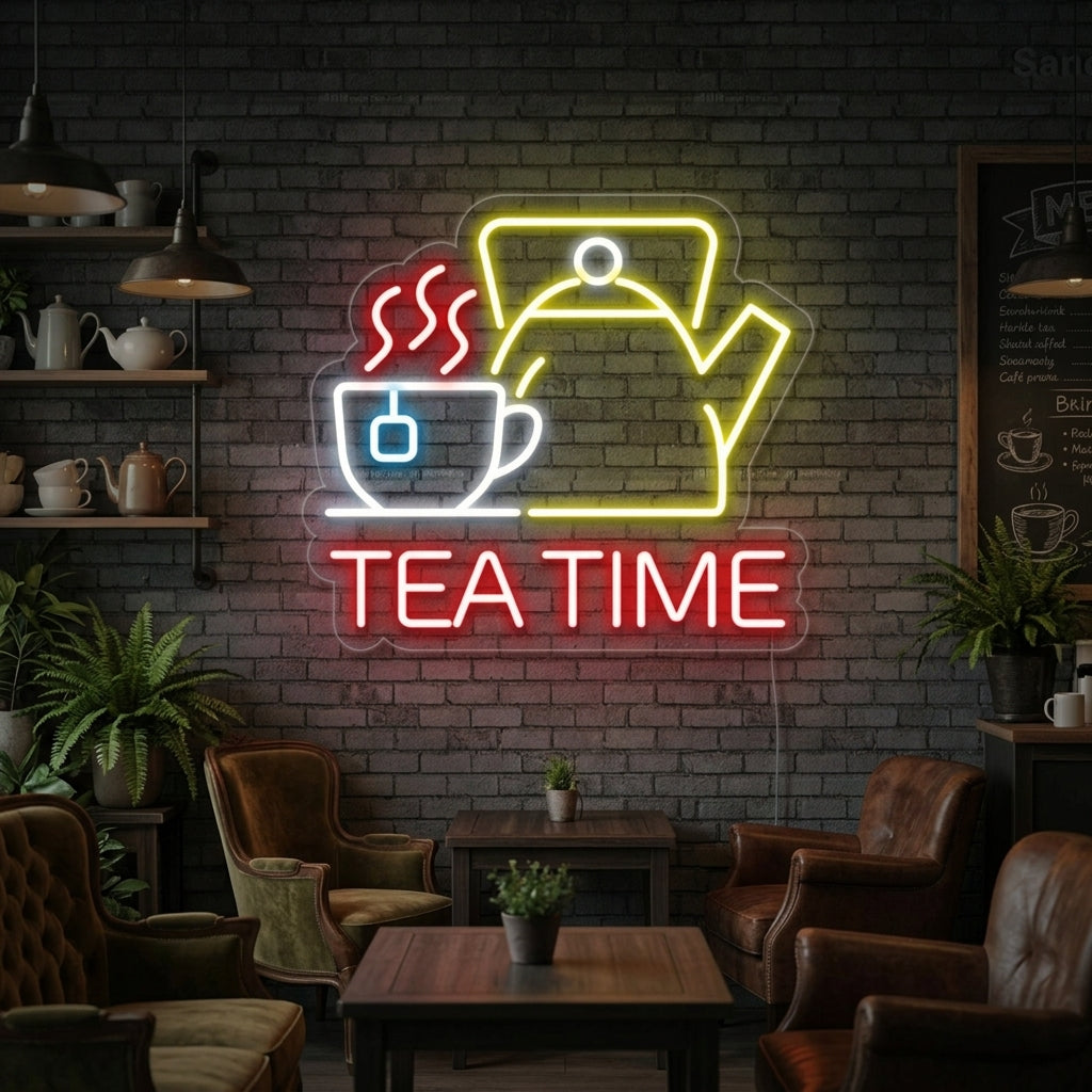 "Tea Time" Neonkyltti