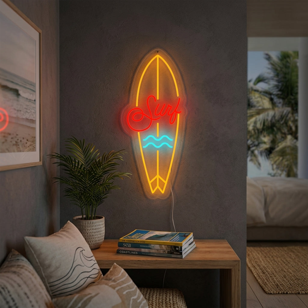 "Surf-Lautailuvarusteet" Neonkyltti